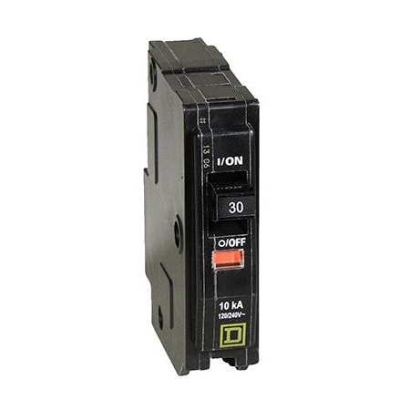 Square D Circuit Breaker, QO Series, 30A, 1 Pole, 120/240V AC, 10kA at 120/240V AC QO130CP